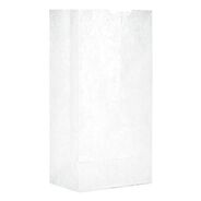FOOD SERVICE | Ross & Wallace Paper Products 5 in. x 3.13 in. x 9.88 in. #4 Size Grocery Paper Bags - White (500/Bundle)