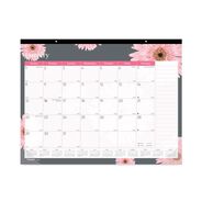 OFFICE AND OFFICE SUPPLIES | Brownline 12-Month (Jan to Dec): 2026 22 in. x 17 in. Pink Daisy Artwork Monthly Desk Pad Calendar - Pink/White Sheets, Black Binding
