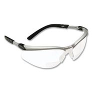 EYE PROTECTION | 3M 11375-00000-20 BX Molded-In 2.0plus Diopter Strength Safety Glasses - Silver/Black Frame, Clear Lens