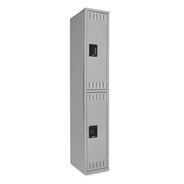 PRODUCTS | Tennsco 12 in. x 18 in. x 72 in. Single Stack Double Tier Locker - Medium Gray