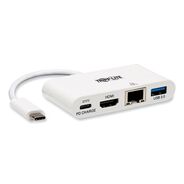 OFFICE ADAPTERS AND CHARGERS | Tripp Lite USB-C 4K HDMI USB-A PD Charging 4K Dock with Charging and Ethernet - White