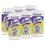SKIN CARE AND HYGIENE | LYSOL Brand 19200-81700 7 in. x 7.5 in. 1-Ply Dual Action Disinfecting Wipes - Citrus, White/Purple (6 Canisters/Carton)