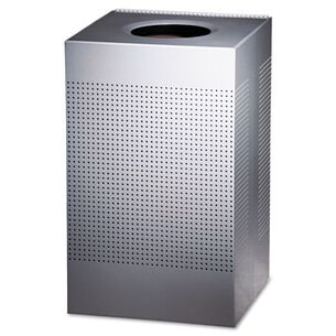 PRODUCTS | Rubbermaid Commercial 20 gal. Designer Line Silhouettes Steel Waste Receptacle - Silver Metallic