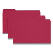FILING AND FOLDERS | Smead 1/3-Cut Tabs Assorted Legal Size 1 in. Expansion Recycled Heavy Pressboard Folders - Bright Red (25/Box)