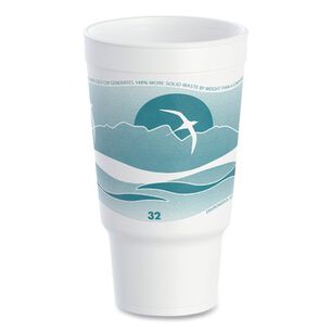 PRODUCTS | Dart 32 oz. Horizon Hot/Cold Foam Drinking Cups - Teal/White (400/Carton)