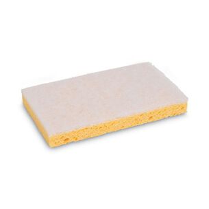 CLEANING TOOLS | Boardwalk 3.6 in. x 6.1 in. Individually Wrapped Light Duty Scrubbing Sponge - Yellow/White (20/Carton)