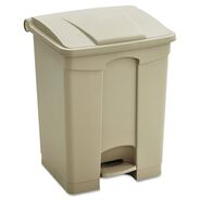 TRASH WASTE BINS | Safco 9923TN 23 Gallon Large Capacity Plastic Step-On Receptacle - Tan
