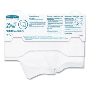 PAPER AND DISPENSERS | Scott Personal Seats 15 in. x 18 in. Sanitary Toilet Seat Covers - White (125/Pack)