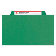 FILE FOLDERS | Smead Pressboard Eight-Section Top Tab Classification Folders - Legal, Green (10/Box)