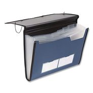 FILE JACKETS AND SLEEVES | Pendaflex 1/6-Cut Tabs Letter Size 7 Sections Elastic Cord Closure Professional Expanding Organizer - Blue