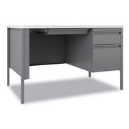 PRODUCTS | Hirsh Industries 48 in. x 30 in. x 29.5 in. One Right-Hand Pedestal: Box/File Drawers Teachers Pedestal Desks - White/Platinum