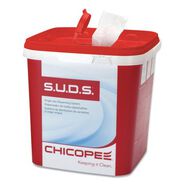 CLEANING AND SANITATION | Chicopee 0728 7.5 in. x 7.5 in. x 8 in. S.U.D.S Bucket with Lid - Red/White (3/Carton)
