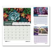 OFFICE PRESENTATION SUPPLIES | House of Doolittle 14 in. x 11 in. 12-Month (Jan-Dec 2026) Recycled Succulent and Cacti Wall Calendar - Multicolor Sheets