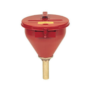 PRODUCTS | Justrite 8207 Self-Closing Cover 6 in. Flame Arrester Safety Drum Funnel