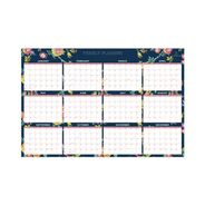 OFFICE PRESENTATION SUPPLIES | Blue Sky 36 in. x 24 in. 12-Month (Jan-Dec 2026) Day Designer Peyton Laminated Erasable Wall Calendar - White/Navy Sheets
