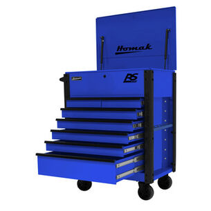 PRODUCTS | Homak 35 in. 7-Drawer Flip-Top Service Cart - Blue