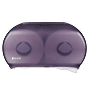 CLEANING AND SANITATION | San Jamar 9 in. Roll 19 in. x 5.25 in. x 12 in. Twin Jumbo Classic Tissue Dispenser - Transparent Black Pearl