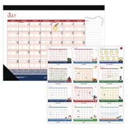 PRODUCTS | House of Doolittle 22 in. x 17 in. 12-Month (Jul 2025-Jun 2026) Academic Year Recycled Desk Pad Calendar - Black Binding