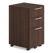 OFFICE DESKS AND WORKSTATIONS | Alera 15 in. x 18 in. x 27 in. Seville Series 3-Drawer Legal File Mobile Pedestal - Mahogany