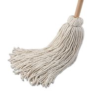 MOPS | Boardwalk BWK132C #32 White Cotton Head 54 in. Natural Wood Handle Handle/Deck Mop (6/Pack)