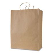 FOOD SERVICE | Inteplast Group Get Reddi 13 in. x 7 in. x 17 in. No. 65 Basis Weight Twisted Rope Handles Mercado Size Paper Bags - Brown (250/Carton)