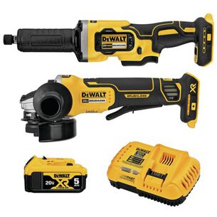 PRODUCTS | Dewalt 20V MAX XR Brushless Lithium-Ion 4-1/2 in. Cordless Angle Grinder and 1-1/2 in. Die Grinder Combo Kit (5 Ah)