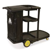 OFFICE AND OFFICE SUPPLIES | Nexstep Commercial Products Premier Janitor Cart, 2 Shelves, Plastic, 18.25 x 44.5 x 38, Black
