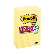 STICKY NOTES AND POST ITS | Post-it Notes Super Sticky 4 in. x 6 in. Note Ruled Pads - Canary Yellow (90-Sheets/Pad, 5-Pads/Pack)