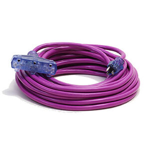  | Century Wire Pro Glo 15 Amp 12/3 AWG Triple Tap CGM Extension Cord - 100 ft. (Purple)