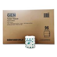 PAPER AND DISPENSERS | GEN 1-Ply Septic Safe Bath Tissue - White (1000 Sheets/Roll, 96 Rolls/ Carton)