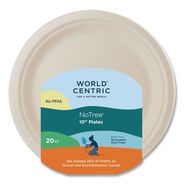 BOWLS AND PLATES | World Centric 10 in. Diameter Fiber Plates - Natural (20/Pack)