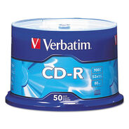 OFFICE ELECTRONICS AND BATTERIES | Verbatim 700 MB/80 min 52x CD-R Recordable Disc - Silver (50/Pack)
