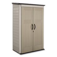 PRODUCTS | Rubbermaid Vertical Storage Shed 53 cu ft 2.5 ft x 4 ft x 7 ft Sandstone/Faint Maple