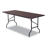 CLEARANCE | Iceberg 72 in. x 30 in. x 29 in. OfficeWorks Classic Wood-Laminate Rectangular Folding Table with Curved Legs - Walnut
