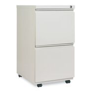 OFFICE FURNITURE AND LIGHTING | Alera 14.96 in. x 19.29 in. x 27.75 in. 2 Legal/Letter-Size File Drawers Left or Right File Pedestal with Full-Length Pull - Light Gray