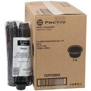 CUPS AND LIDS | Pactiv Corp. YSPP200EA 2 oz. Plastic Portion Cup - Black (2400/Carton)
