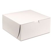PRODUCTS | SCT SCH 0961 9 in. x 9 in. x 4 in. Paper One-Piece Non-Window Bakery Boxes - White (200/Bundle)