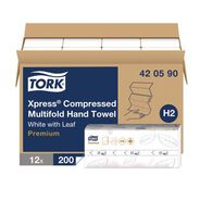 CLEANING AND SANITATION | Tork 1-Ply 8.3 in. x 9.45 in. Xpress Compressed Multifold Hand Towels - White (12/Carton)