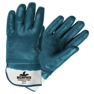 SAFETY EQUIPMENT | MCR Safety 9761R 24-Piece Predator Premium Nitrile-Coated Gloves - Large, Blue/White