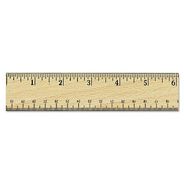 RULERS AND YARDSTICKS | Universal 12 in. Long, Standard, Flat Wood Ruler with Double Metal Edge - Clear Lacquer Finish