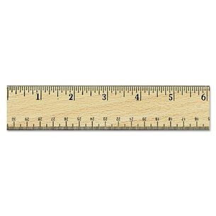 MEASURING TOOLS | Universal 12 in. Long, Standard, Flat Wood Ruler with Double Metal Edge - Clear Lacquer Finish