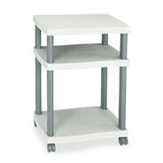 OFFICE DESKS AND WORKSTATIONS | Safco 20 in. x 17.5 in. x 29.25 in. Wave Design Plastic 3-Shelf Deskside Printer Stand - White/Charcoal Gray