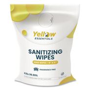 CLEANING CLOTHS | Gritt Commercial YE0012000 Yellow Essentials Sanitizing Wipes, 5 x 8, Unscented, White, 2,000 Wipes