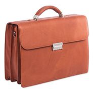 PRODUCTS | Swiss Mobility Milestone 5 in. x 5 in. x 12 in. Leather Briefcase Fits Devices Up to 15.6 in. - Cognac