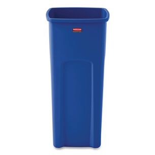 PRODUCTS | Rubbermaid Commercial 23 Gallon Plastic Recycled Untouchable Square Recycling Container - Blue