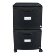 OFFICE FURNITURE AND LIGHTING | Storex 14.75 in. x 18.25 in. x 26 in. 2 Legal/Letter-Size File Drawers Mobile Filing Cabinet - Black