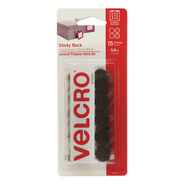 OFFICE AND OFFICE SUPPLIES | Velcro 90069 0.63 in. Diameter Removable Adhesive Sticky-Back Fasteners - Black (15/Pack)