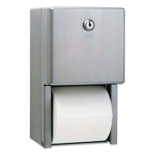 PRODUCTS | Bobrick 6-1/16 in. x 5-15/16 in. x 11 in. Stainless Steel 2-Roll Tissue Dispenser - Stainless Steel