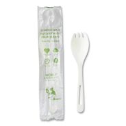 CUTLERY | World Centric RK-PS-I TPLA Compostable Plastic Cutlery Spork - White (750/Carton)