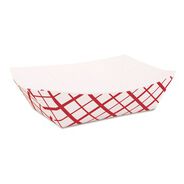 FOOD TRAYS CONTAINERS LIDS | SCT 2 lbs. Capacity Paper Food Baskets - Red/White (1000/Carton)
